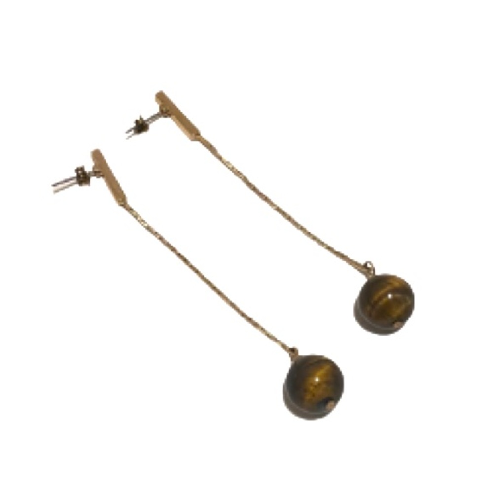🛍️2/$10 TIGER’S EYE GOLD DROP EARRINGS